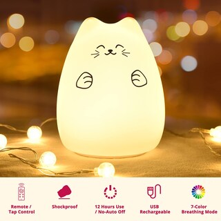 Foto 5 | Foto 5 | Luz Nocturna Goline Con Mando A Distancia Diseño De Gatito Led Multicolor - Venta Internacional.