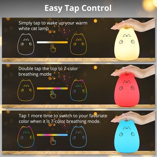 Foto 7 | Foto 7 | Luz Nocturna Goline Con Mando A Distancia Diseño De Gatito Led Multicolor - Venta Internacional.