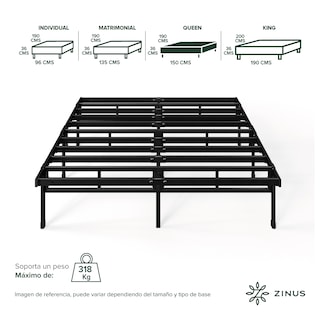 Foto 2 | Foto 2 | Base De Cama Zinus Justin Queen Size  De Acero Con 5 Años De Garantía