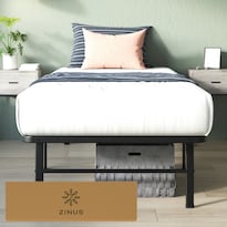 Base De Cama Zinus Rumi Queen Size De Acero Con 5 Años De Garantía
