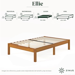 Foto 2 | Foto 2 | Base De Cama Zinus Ellie Queen Size  De Bamboo Con 5 Años De Garantía