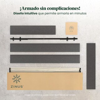 Foto 3 | Foto 3 | Base De Cama Zinus Curtis Matrimonial  Tapizada Con 5 Años De Garantía