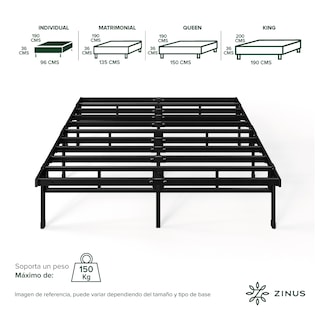 Foto 2 | Foto 2 | Base De Cama Zinus Justin Individual  De Acero Con 5 Años De Garantía
