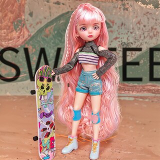 Foto 5 | Foto 5 | Muñeca Bjd Ucanaan De 26 Cm Con Disfraz Zapatos Peluca Y Manos - Venta Internacional.