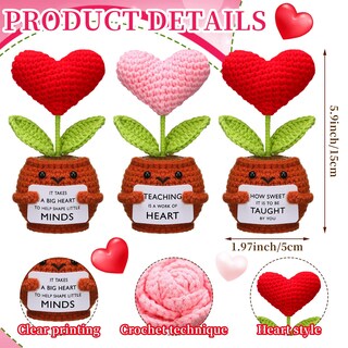 Foto 2 | Foto 2 | Muñecas Con Forma De Corazón De Ganchillo Wavwave Regalos De Agradecimiento Para Profesores 15 Cm - Venta Internacional.