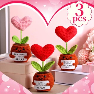 Foto 3 | Foto 3 | Muñecas Con Forma De Corazón De Ganchillo Wavwave Regalos De Agradecimiento Para Profesores 15 Cm - Venta Internacional.