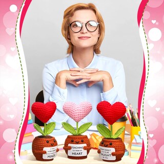 Foto 6 | Foto 6 | Muñecas Con Forma De Corazón De Ganchillo Wavwave Regalos De Agradecimiento Para Profesores 15 Cm - Venta Internacional.