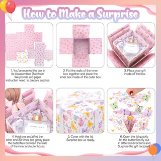 Foto 2 | Foto 2 | Caja De Regalo Azurestore Butterfly Explosion 14 5 X 14 5 X 12 5 Cm - Venta Internacional.