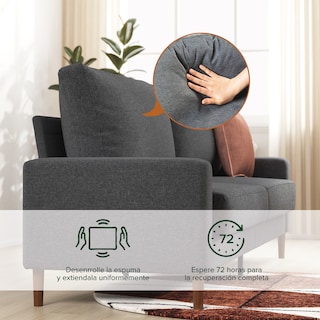 Foto 5 | Foto 5 | Sofá Zinus Colton Gris  Contemporáneo De Memory Foam Para 3 Plazas Con 5 Años De Garantía