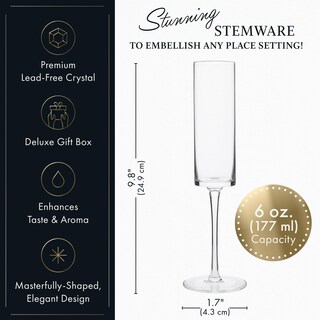 Foto 3 | Foto 3 | Juego De Flautas De Champán Elixir Glassware Para Beber 6 Oz Cristal - Venta Internacional.