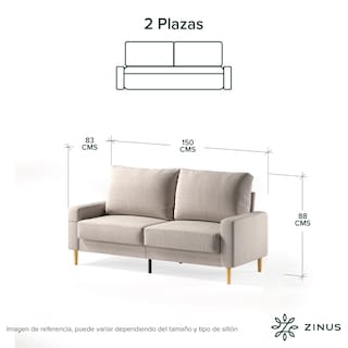 Foto 2 | Foto 2 | Sofá Loveseat Zinus Colton Beige Contemporáneo De Memory Foam Para 2 Plazas Con 5 Años De Garantía