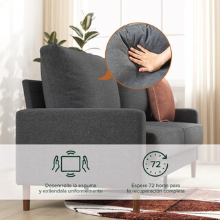 Foto 6 | Foto 6 | Sofá Loveseat Zinus Colton Gris Contemporáneo De Memory Foam Para 2 Plazas Con 5 Años De Garantía