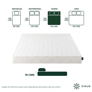 Foto 2 | Foto 2 | Colchón Zinus Alivia Presión Air Flow Queen Size 15 Cm De Alto Memory Foam Con 10 Años De Garantía
