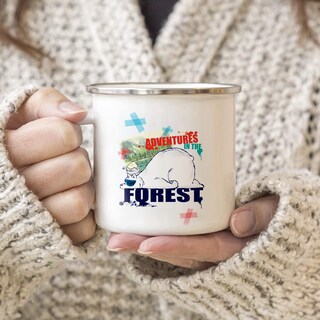 Foto 7 | Foto 7 | Tazas De Café Maikesub Esmaltadas Blancas De 12 Onzas Con Borde Plateado 4 Unidades - Venta Internacional.