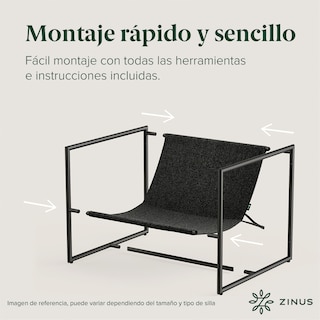 Foto 5 | Foto 5 | Silla Zinus Aidan Negro Contemporánea Base Metálica Y Cojines De Memory Foam Con 1 Año De Garantía