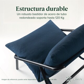 Foto 4 | Foto 4 | Silla Zinus Ada Azul Marino Contemporánea Base Metálica Y Cojines De Memory Foam Con 1 Año De Garantía