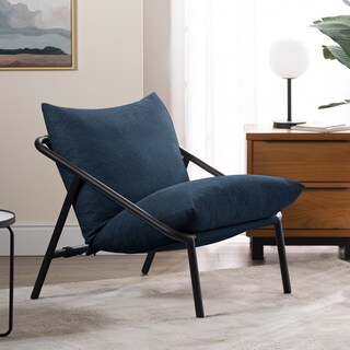 Foto 7 | Foto 7 | Silla Zinus Ada Azul Marino Contemporánea Base Metálica Y Cojines De Memory Foam Con 1 Año De Garantía