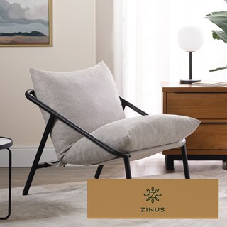 Foto 1 | Foto 1 | Silla Zinus Ada Beige Contemporánea Base Metálica Y Cojines De Memory Foam Con 1 Año De Garantía