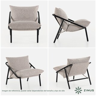 Foto 2 | Foto 2 | Silla Zinus Ada Beige Contemporánea Base Metálica Y Cojines De Memory Foam Con 1 Año De Garantía