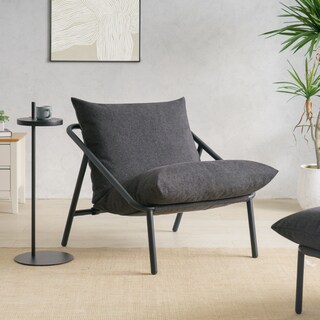 Foto 2 | Foto 2 | Silla Zinus Ada Gris Oscuro Contemporánea Base Metálica Y Cojines De Memory Foam Con 1 Año De Garantía