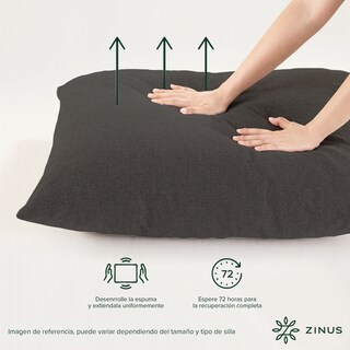 Foto 3 | Foto 3 | Silla Zinus Aidan Gris Oscuro Contemporánea Base Metálica Y Cojines De Memory Foam Con 1 Año De Garantía
