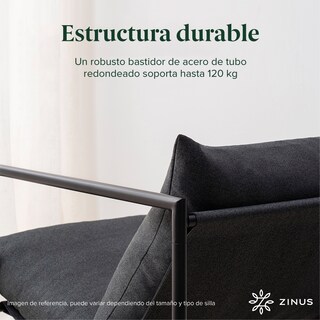 Foto 4 | Foto 4 | Silla Zinus Aidan Gris Oscuro Contemporánea Base Metálica Y Cojines De Memory Foam Con 1 Año De Garantía