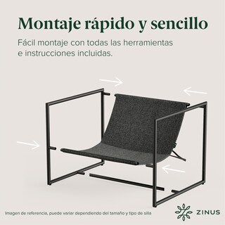 Foto 5 | Foto 5 | Silla Zinus Aidan Gris Oscuro Contemporánea Base Metálica Y Cojines De Memory Foam Con 1 Año De Garantía