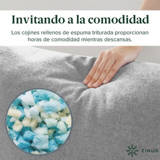 Foto 4 | Foto 4 | Silla Zinus Ada Gris Claro Contemporánea Base Metálica Y Cojines De Memory Foam Con 1 Año De Garantía