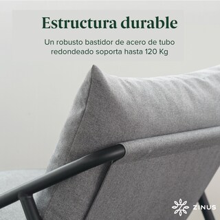 Foto 5 | Foto 5 | Silla Zinus Ada Gris Claro Contemporánea Base Metálica Y Cojines De Memory Foam Con 1 Año De Garantía