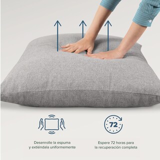 Foto 7 | Foto 7 | Silla Zinus Ada Gris Claro Contemporánea Base Metálica Y Cojines De Memory Foam Con 1 Año De Garantía