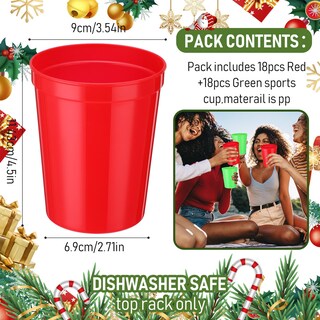 Foto 2 | Foto 2 | Stadium Cups Yungyan Christmas 16 Oz Plástico Reutilizable Paquete De 36 Unidades - Venta Internacional.
