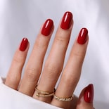 Press On Nails Gjzez Dark Red Fall Short Round 32 Unidades - Venta Internacional.