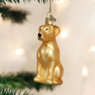 Foto 2 | Foto 2 | Adorno Navideño De Cristal Con Forma De Labrador Amarillo Del Viejo Mundo 10 X 4 X 5 Cm - Venta Internacional.