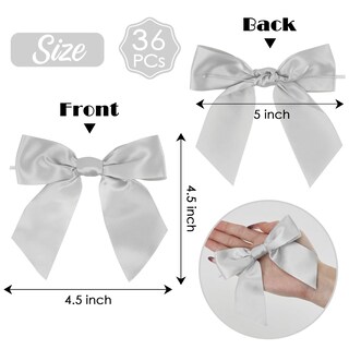 Foto 2 | Foto 2 | Lazos De Satén Retorcidos Aimudi Plateados De 11 Cm Para Bolsas De Regalos 36 Unidades - Venta Internacional.