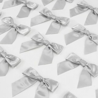 Foto 6 | Foto 6 | Lazos De Satén Retorcidos Aimudi Plateados De 11 Cm Para Bolsas De Regalos 36 Unidades - Venta Internacional.