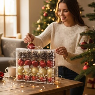 Foto 5 | Foto 5 | Esferas Navideñas Cm-top Con Piñas Decorativas De 6 Cm