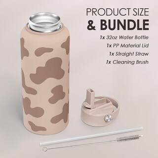 Foto 4 | Foto 4 | Botella De Agua Sandjest De Acero Inoxidable Con Estampado De Vaca 950 Ml - Venta Internacional.