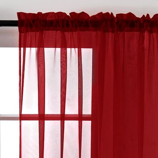 Foto 4 | Foto 4 | Cortina Spacedresser Sheer Voile 132 X 183 Cm Color Rojo Navideño - Venta Internacional.