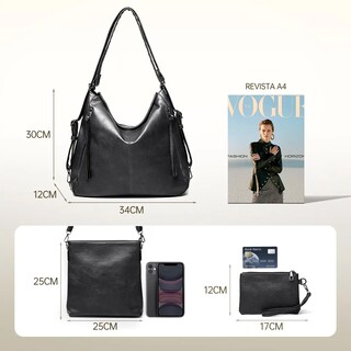 Foto 4 | Foto 4 | Set 3 Bolsas De Dama Bandolera Elegantes Cartera Para Muje Negro