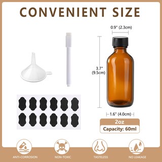 Foto 2 | Foto 2 | Botella De Vidrio Bpfy Amber Boston De 60 Ml Con Tapón Paquete De 12 Unidades Y Accesorios - Venta Internacional.