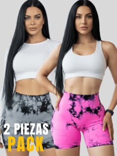 Foto 5 | Foto 5 | Set De 2 Short Biker Mujer Shores Deportivos Sh-063-px2 Gris Claro Y Rosa Dama Chort Gym