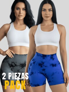 Foto 5 | Foto 5 | Set De 2 Short Biker Mujer Shores Deportivos Sh-063-px2 Gris Oscuro Y Azul Rey Dama Chort Gym