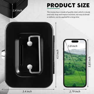 Foto 3 | Foto 3 | Money Box Tandefio Caja Pequeña De Metal Con Cierre De 11 5 X 8 5 X 5 Cm - Venta Internacional.