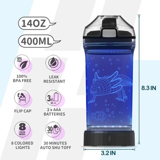 Foto 5 | Foto 5 | Botella Coolgift Mart Axolote 3d Con Luz Led De 414 Ml Sin Bpa - Venta Internacional.