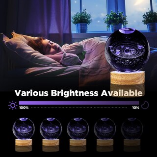 Foto 3 | Foto 3 | Lámpara Dcoriuntg Bola De Cristal Del Sistema Solar 3d De 3.15'' Con Led - Venta Internacional.