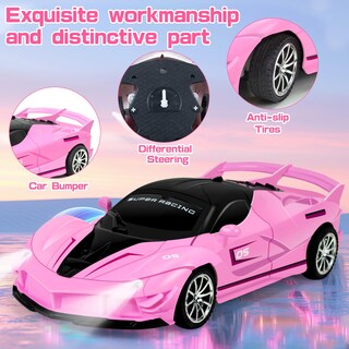 Foto 3 | Foto 3 | Coche Bloolilies 1:18 Con Mando A Distancia Color Rosa Con Faros Delanteros - Venta Internacional.