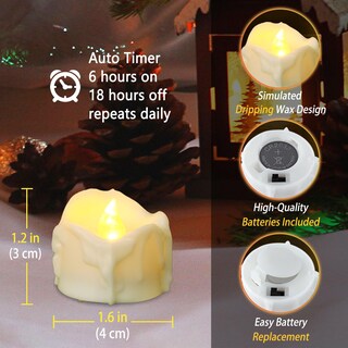 Foto 4 | Foto 4 | Paquete De 12 Velas Led De Té Con Temporizador Operadas Con Batería Yakpo - Venta Internacional.