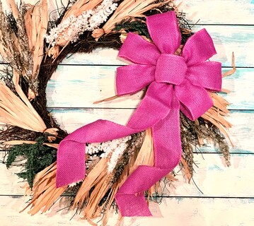 Foto 3 | Foto 3 | Lazo Decorativo De Cinta De Yute 25x46 Cm En Fucsia - Venta Internacional.