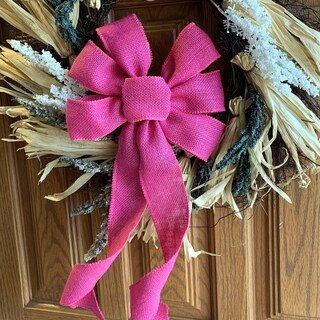 Foto 4 | Foto 4 | Lazo Decorativo De Cinta De Yute 25x46 Cm En Fucsia - Venta Internacional.