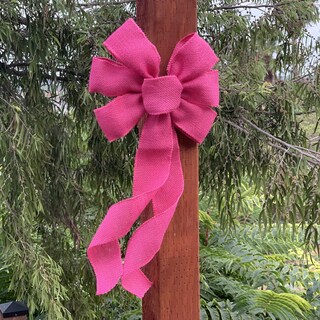 Foto 5 | Foto 5 | Lazo Decorativo De Cinta De Yute 25x46 Cm En Fucsia - Venta Internacional.